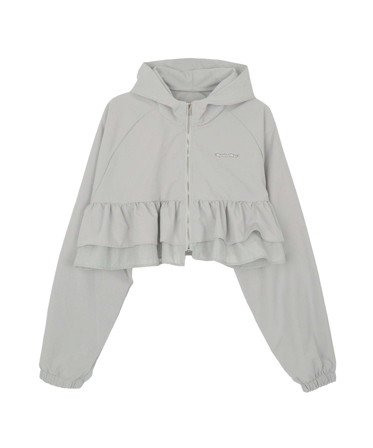 high-school-disco-fw-25-ruffle-hoodie-windbreaker-melange-grey-s