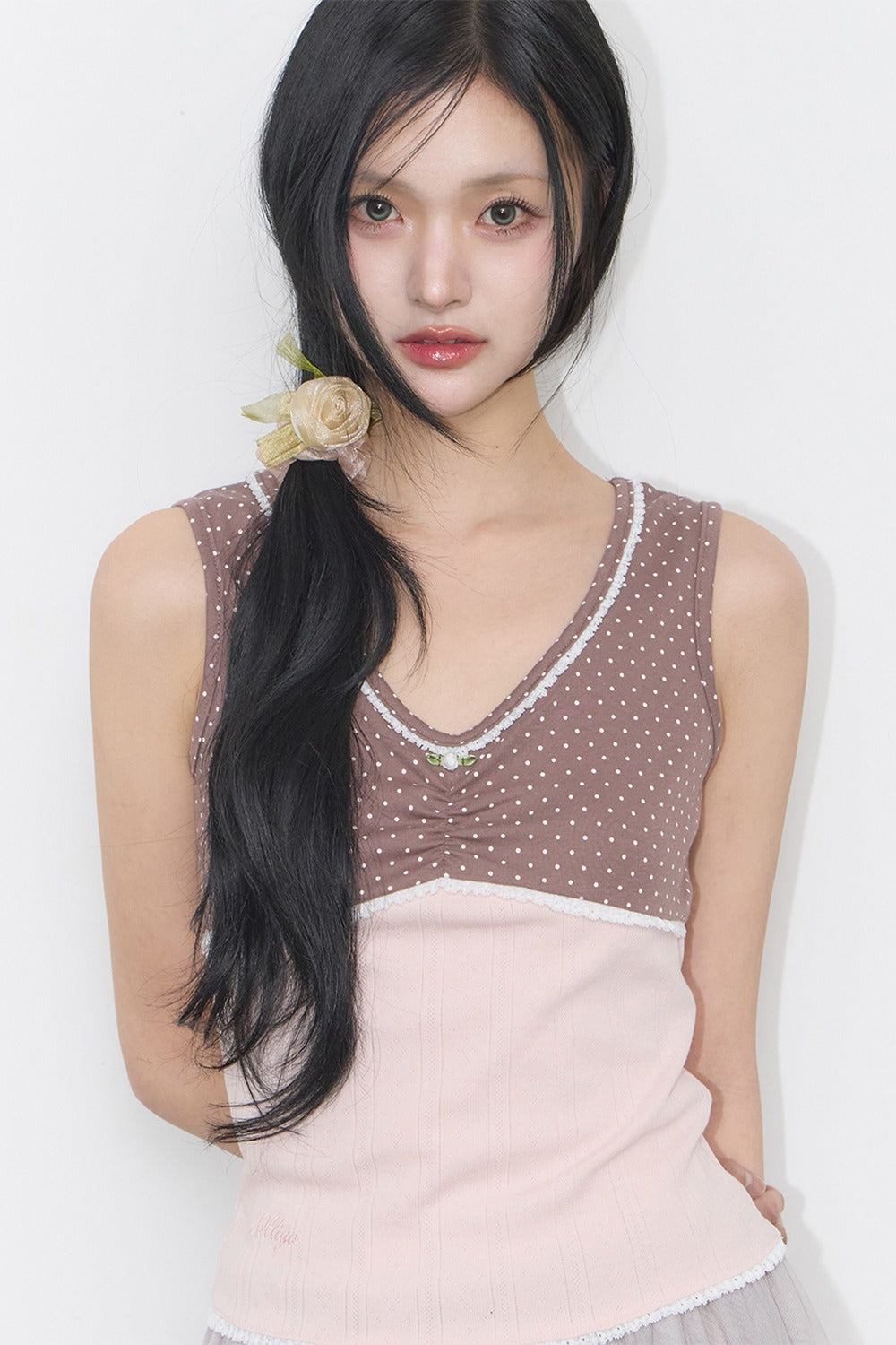 illigo-ss-26-polka-dot-color-block-sleeveless-top-brown-brown-s