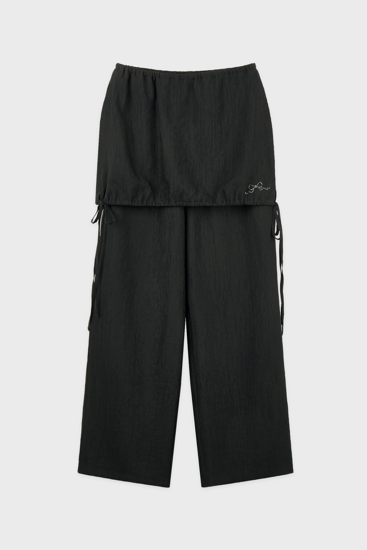 sinoon-ss-26-drawstring-layered-skirt-pants-deep-grey-deep-grey-s