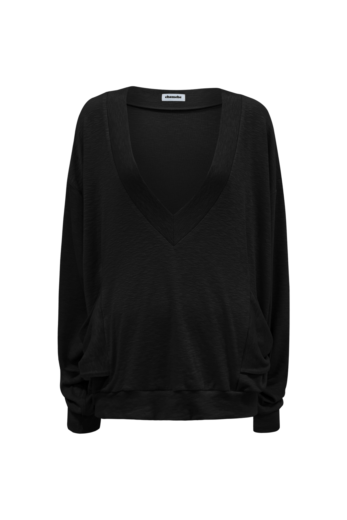 chemehc-fw-26-bow-v-neck-long-sleeve-black-black-s