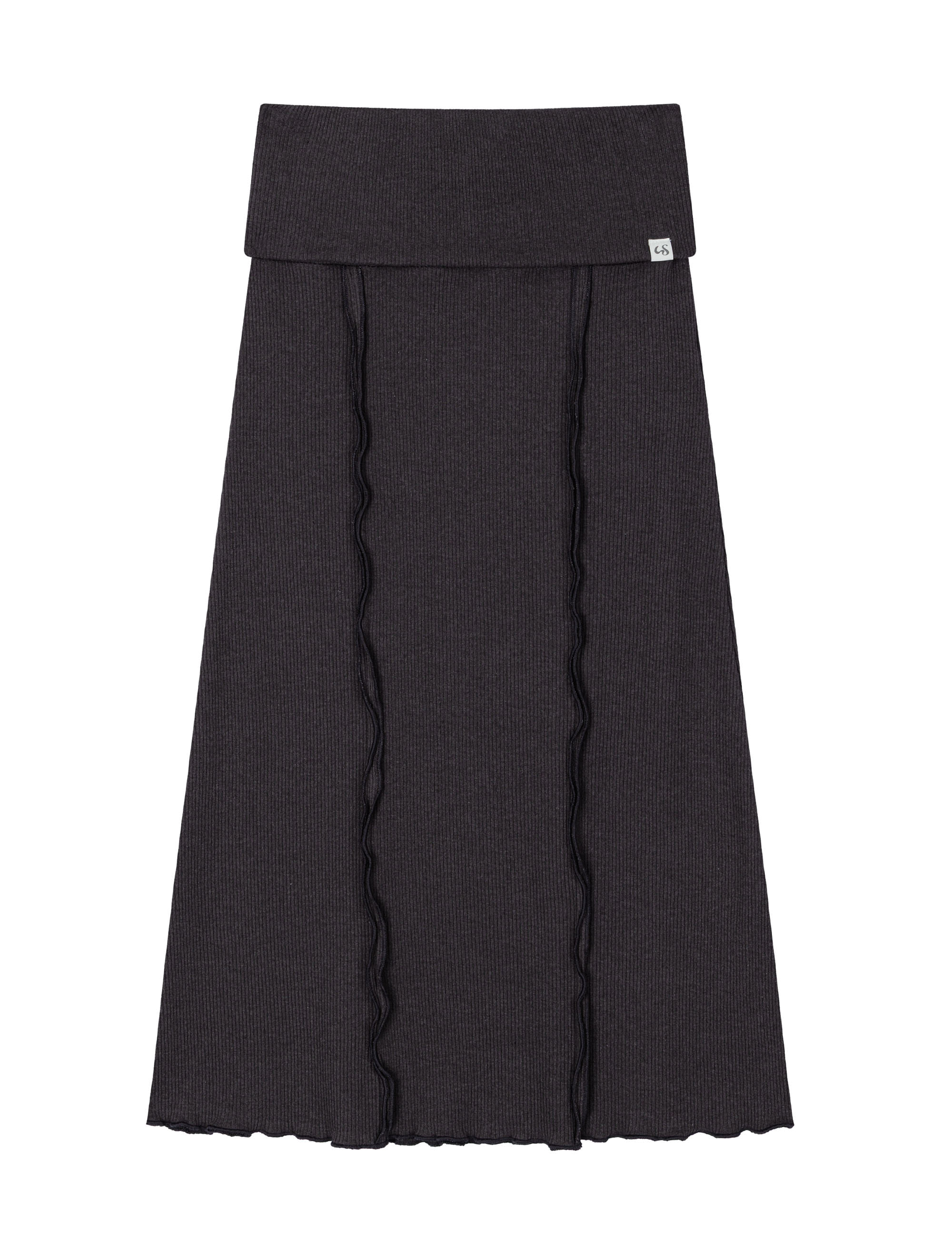 uglyshadow-fw-26-ribbed-long-skirt-charcoal-s
