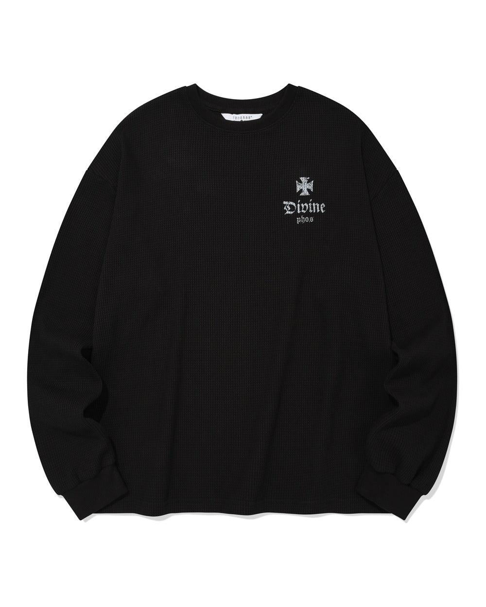 phos333-ss-26-divine-waffle-long-sleeved-black-black-s