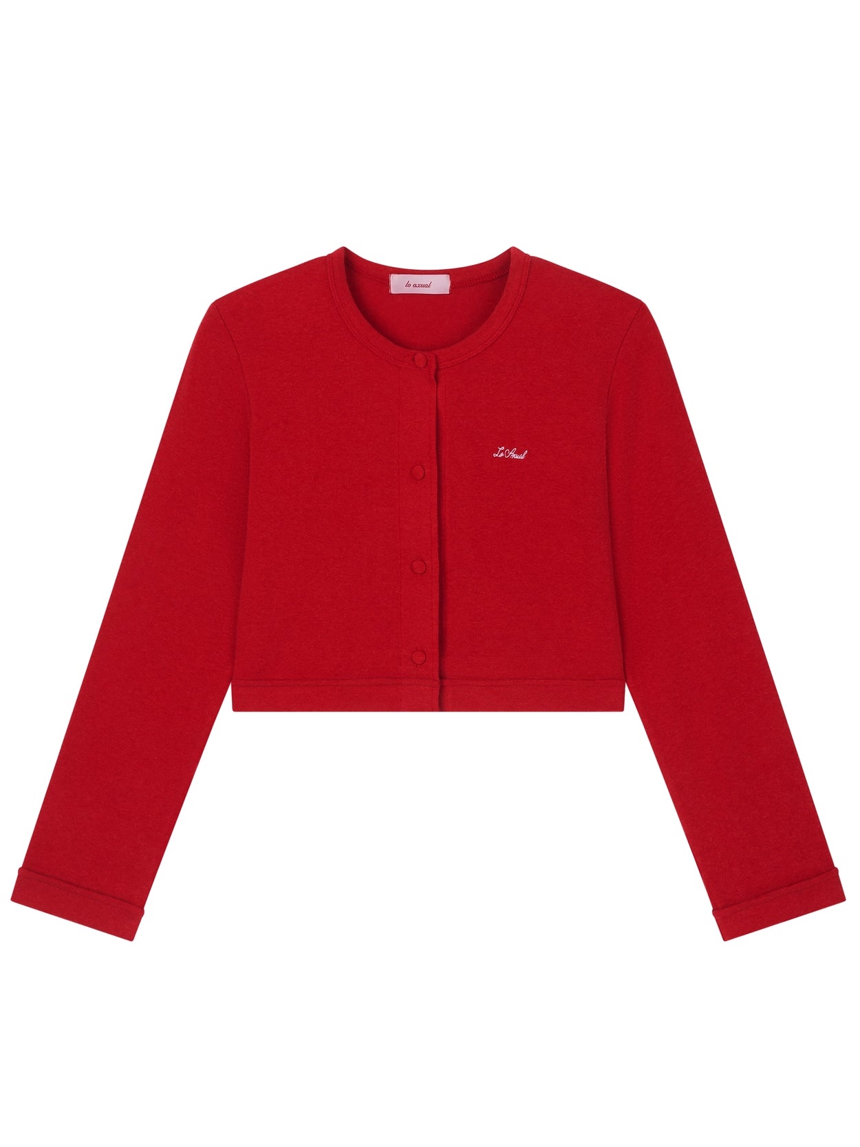 lo-axual-fw-25-logo-embroidery-blooming-crop-cardigan-red-red-s