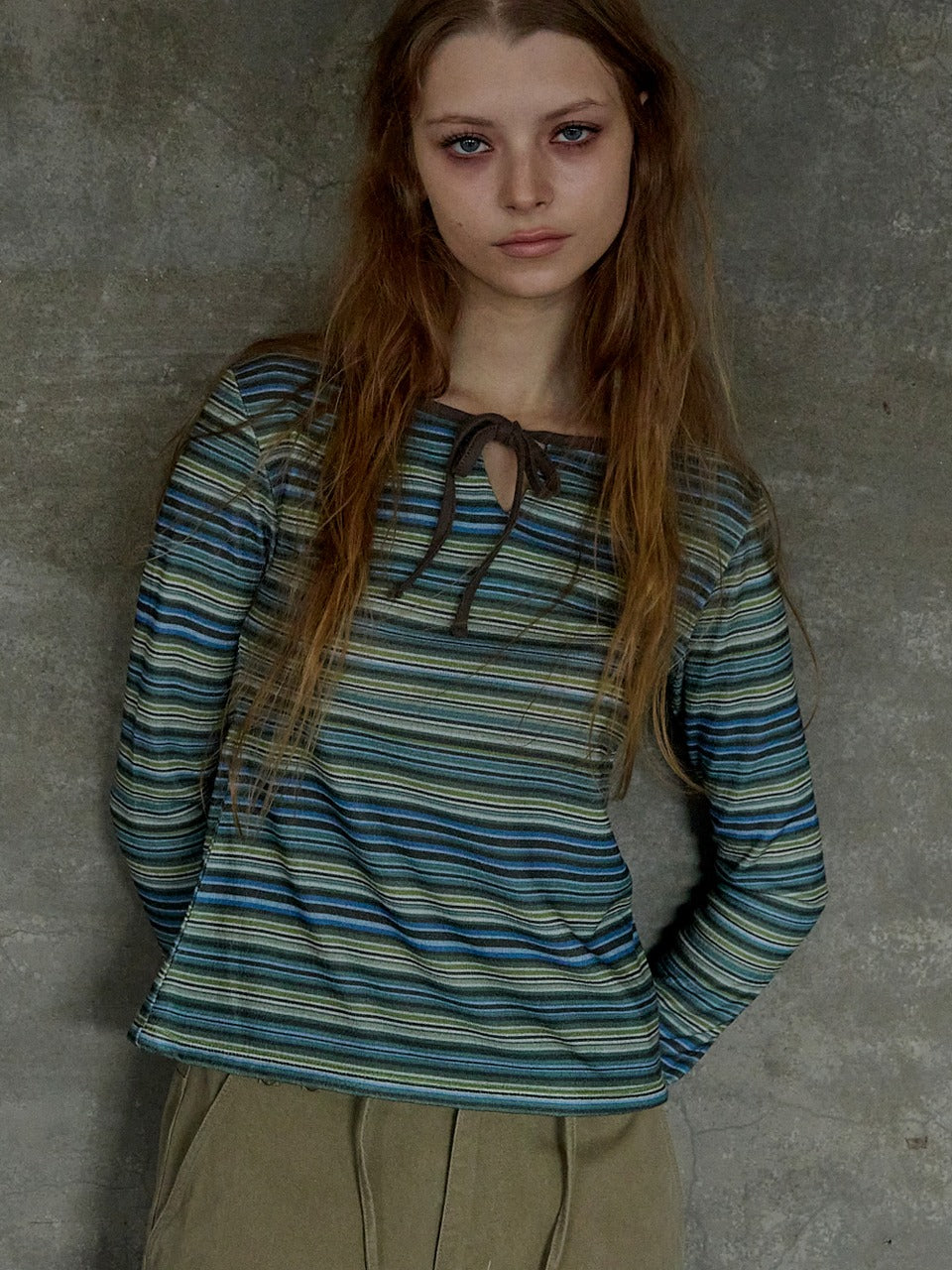 expired-girl-ss-25-moana-stripe-top-forest-moss-forest-moss-s