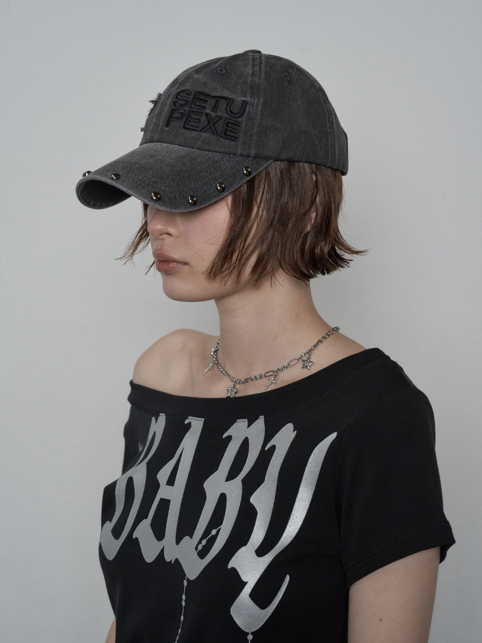 setup-exe-ss-25-studded-logo-ball-cap-/-charcoal