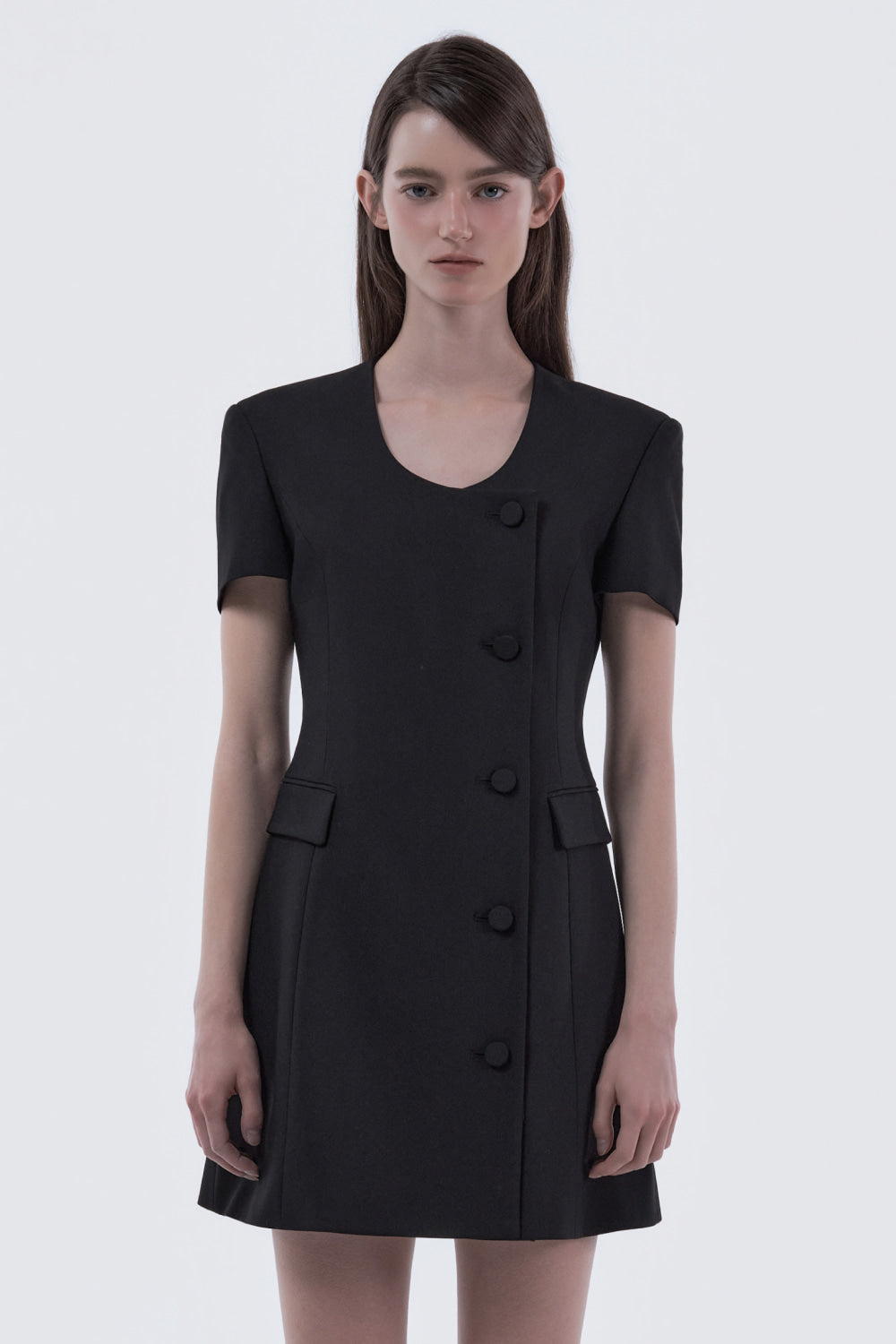 mausoleum-ss-26-jenn-round-neck-half-sleeve-suit-jacket-dress-black-black-s