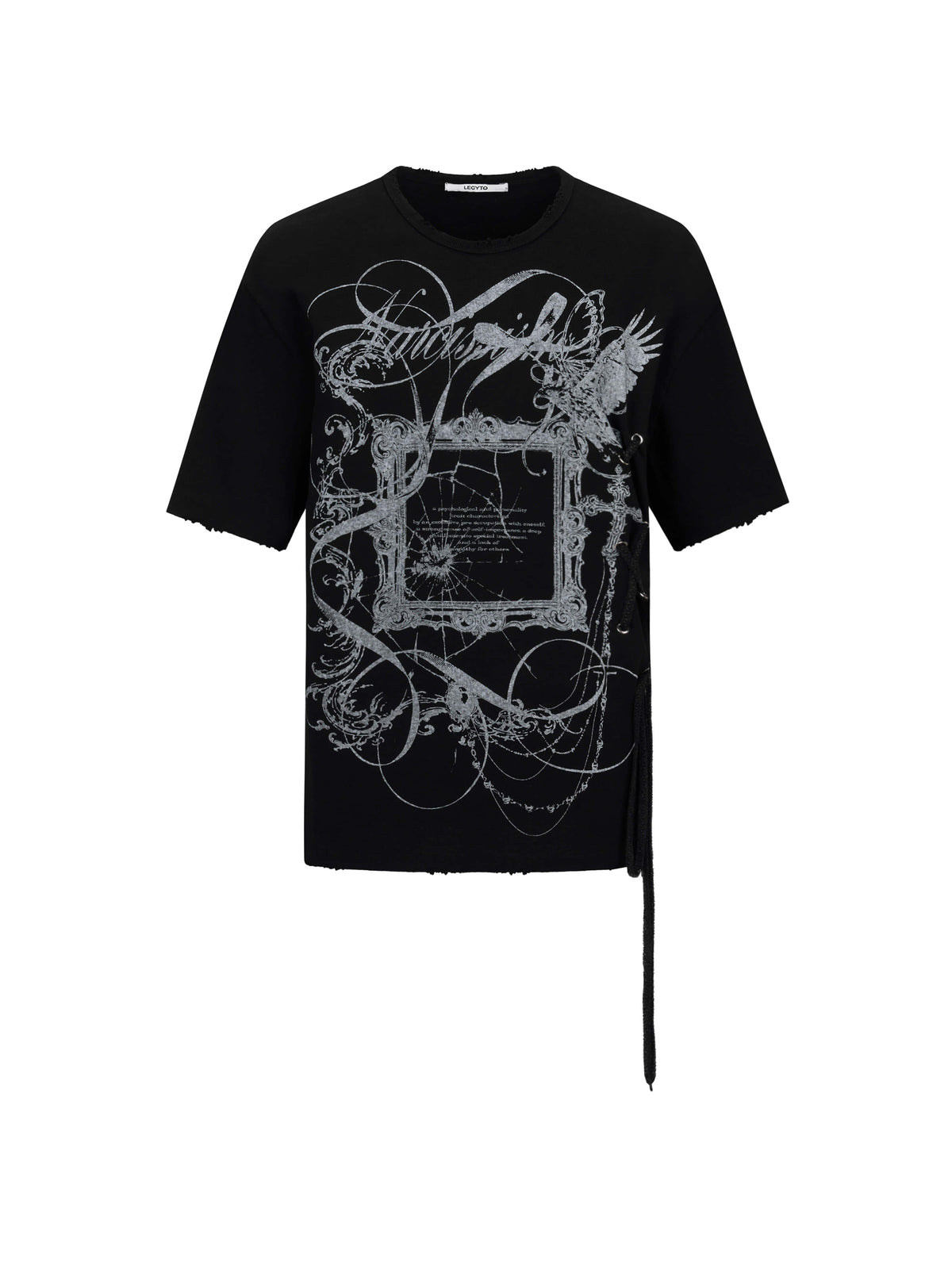 lecyto-fw-26-narcissism-string-t-shirt-black-black-s