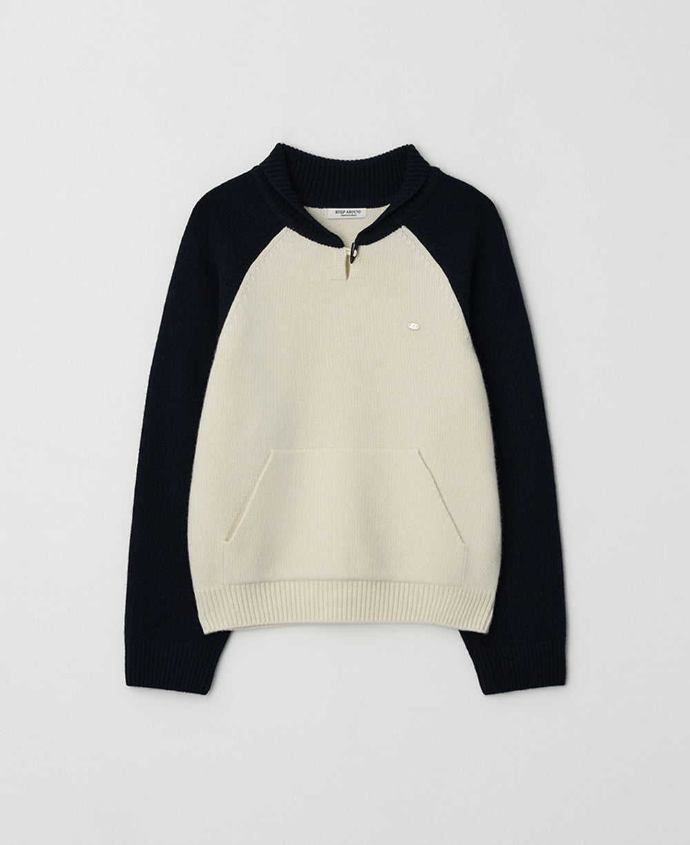[STEP AROUND] Cashmere Shawl Collar Toggle Knit_NAVY – SellerWork