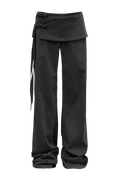 chemehc-fw-26-bow-buckle-mini-layered-pants-charcoal-charcoal-s