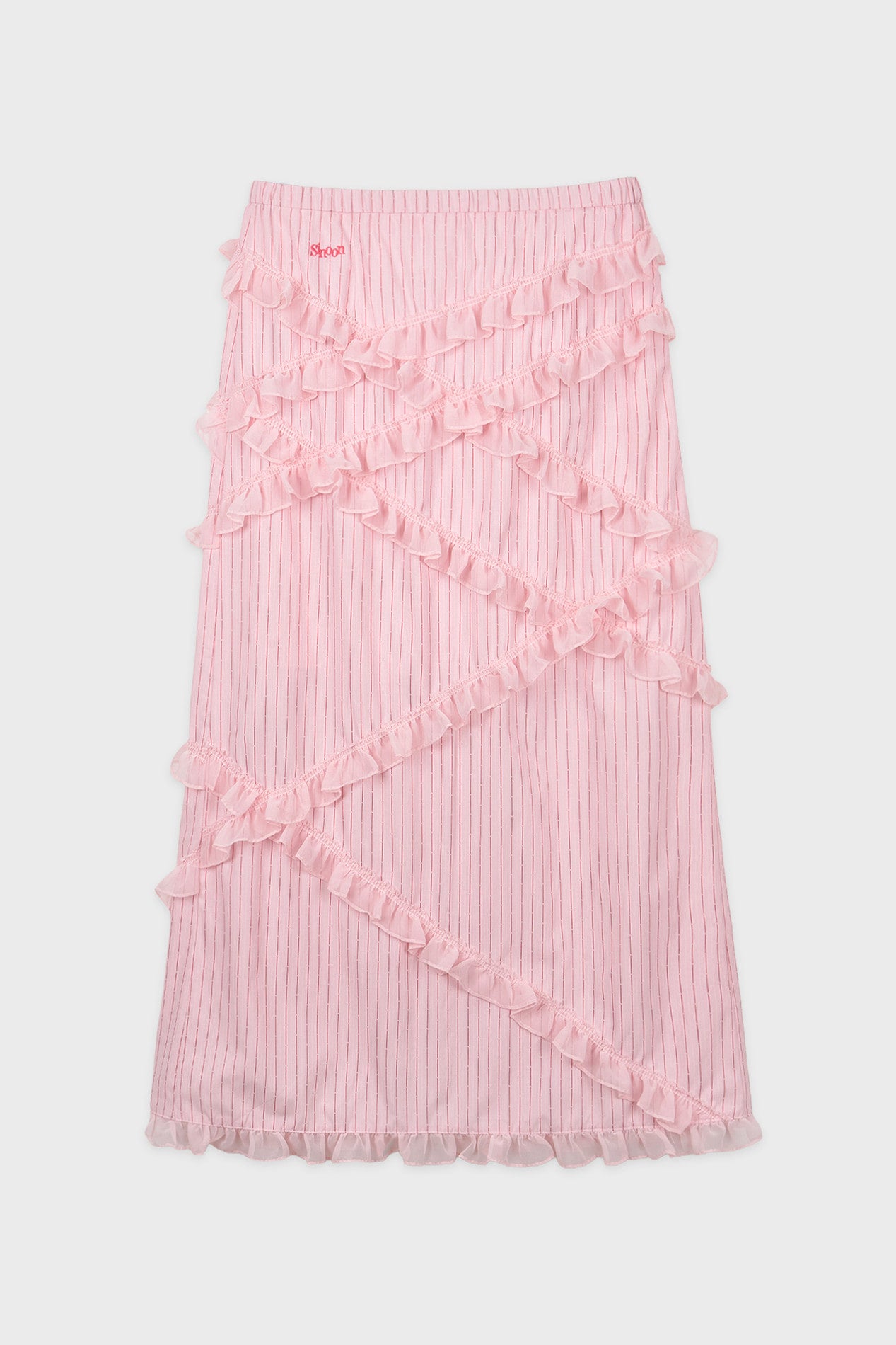 sinoon-ss-26-chiffon-frill-stripe-long-skirt-pink-pink-s