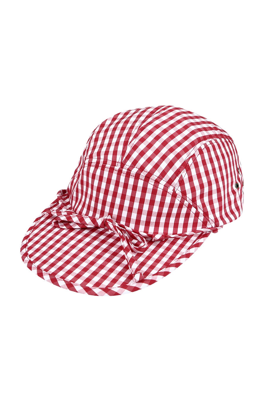 youche-pret-a-porter-ss-25-dr-gingham-check-duck-cap-red-red-s