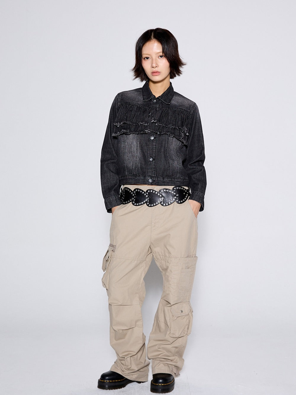 call-out-new-year-fw-25-frill-denim-jacket-black-black-s