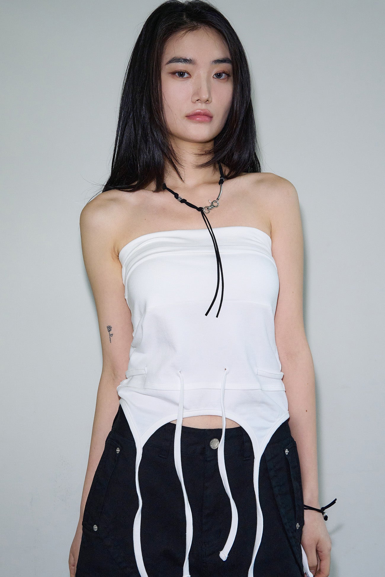 sis-a-ss-25-string-deform-layer-skirt-top-/-ivory