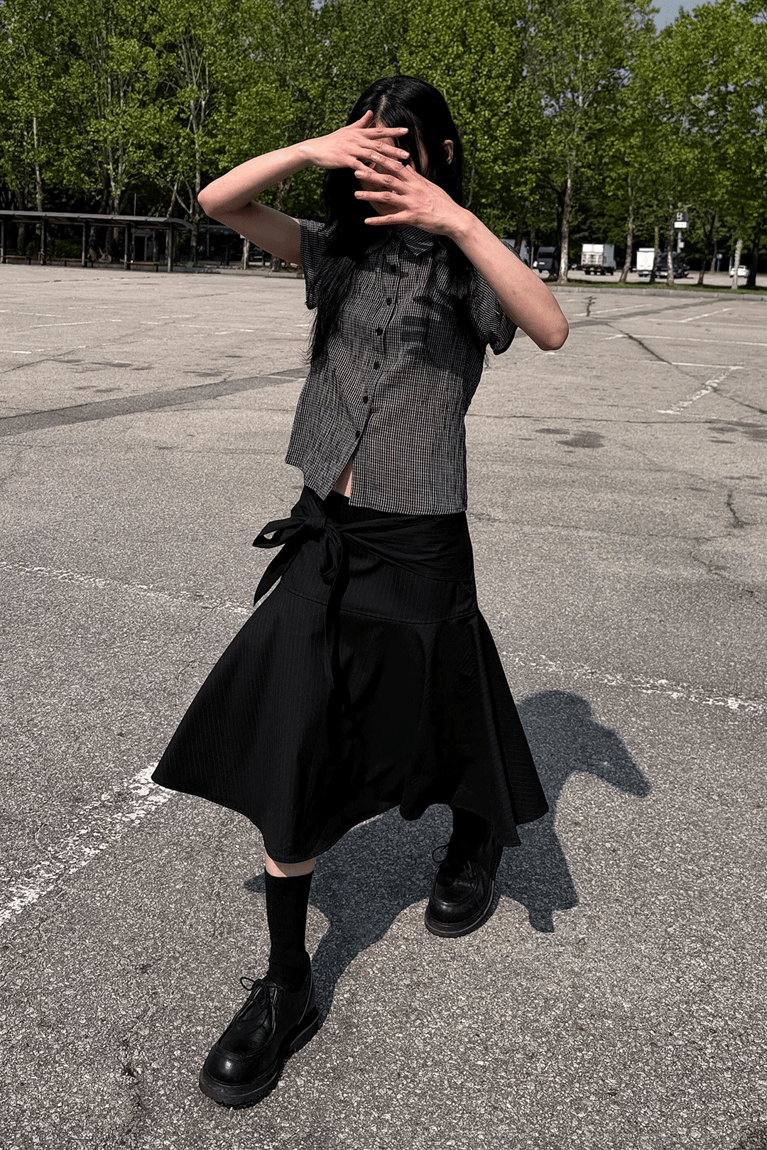 woohwa-ss-26-stripe-ribbon-midi-skirt-black-black-s