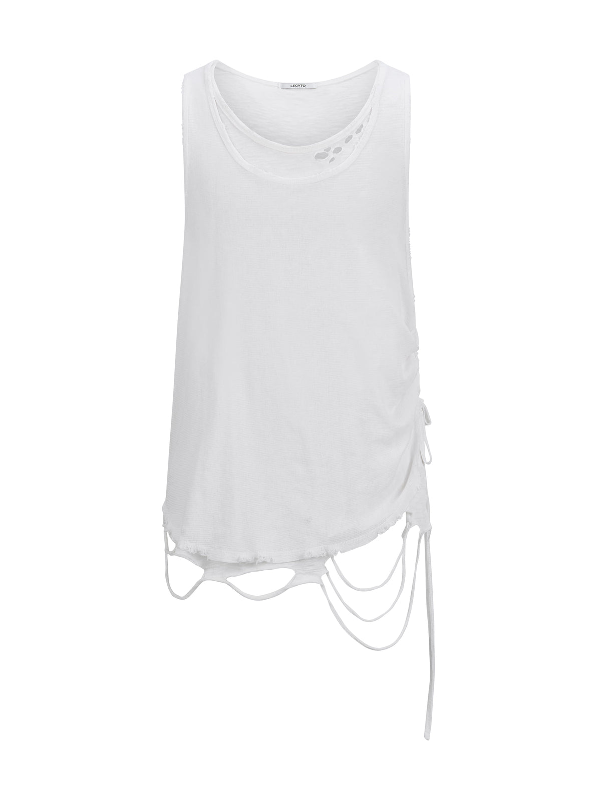lecyto-fw-26-layered-shirring-sleeveless-ivory-ivory-s