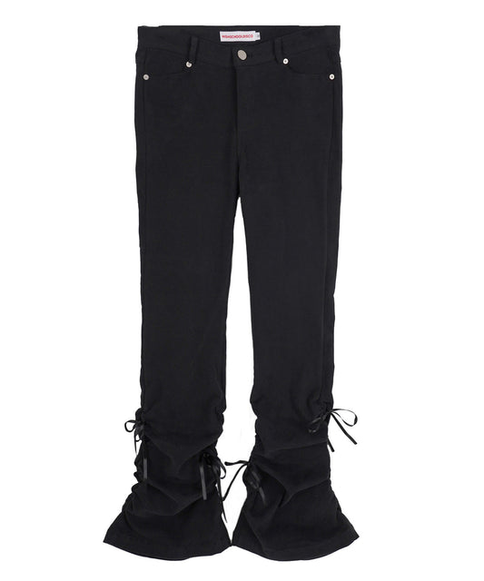 high-school-disco-fw-24-ribbon-shirring-bootcut-peach-cotton-pants_black