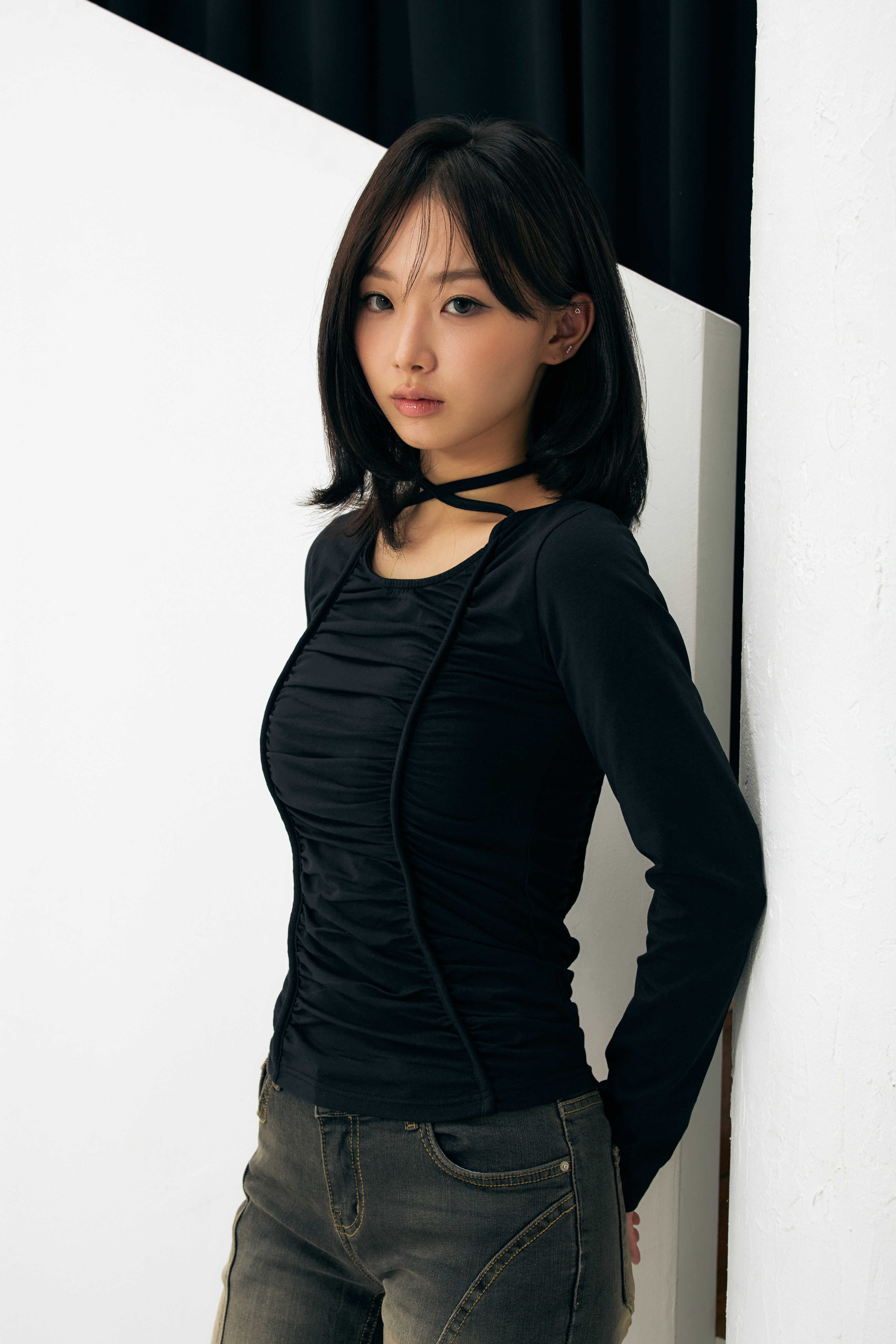 arikim-ss-26-lise-shirring-top-black-black-s