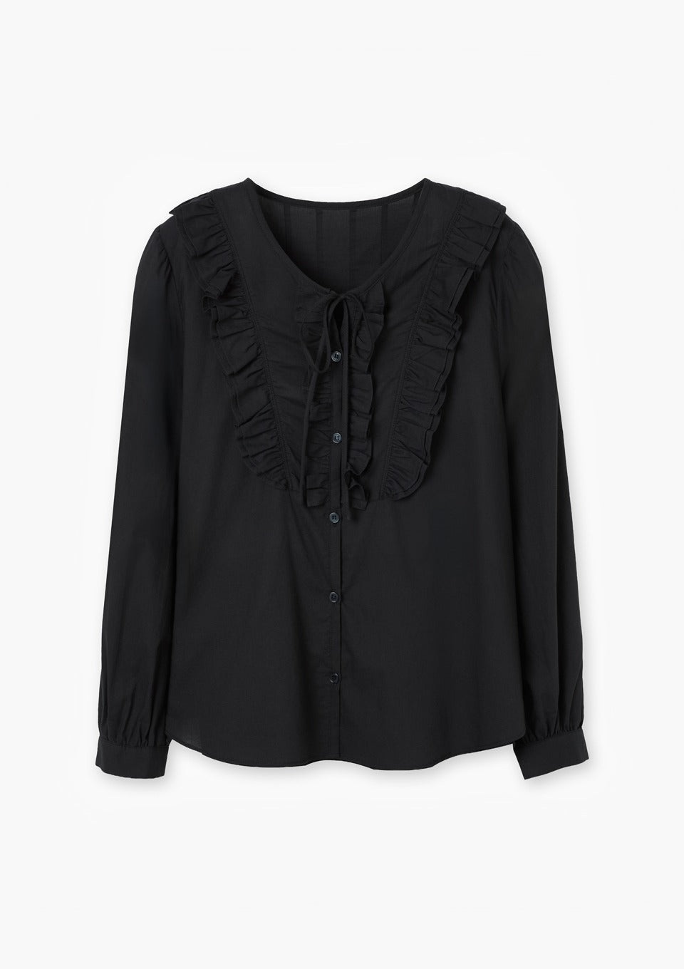 opendoorstudio-fw-26-vintage-ruffle-blouse-black-black-s