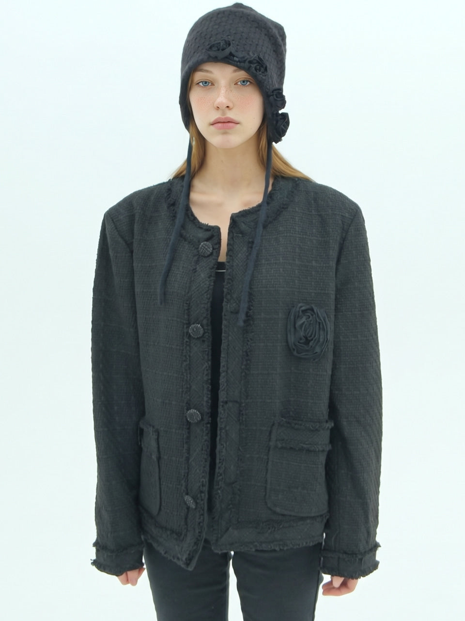 the-greatest-fw-26-rose-tweed-jacket-black-s