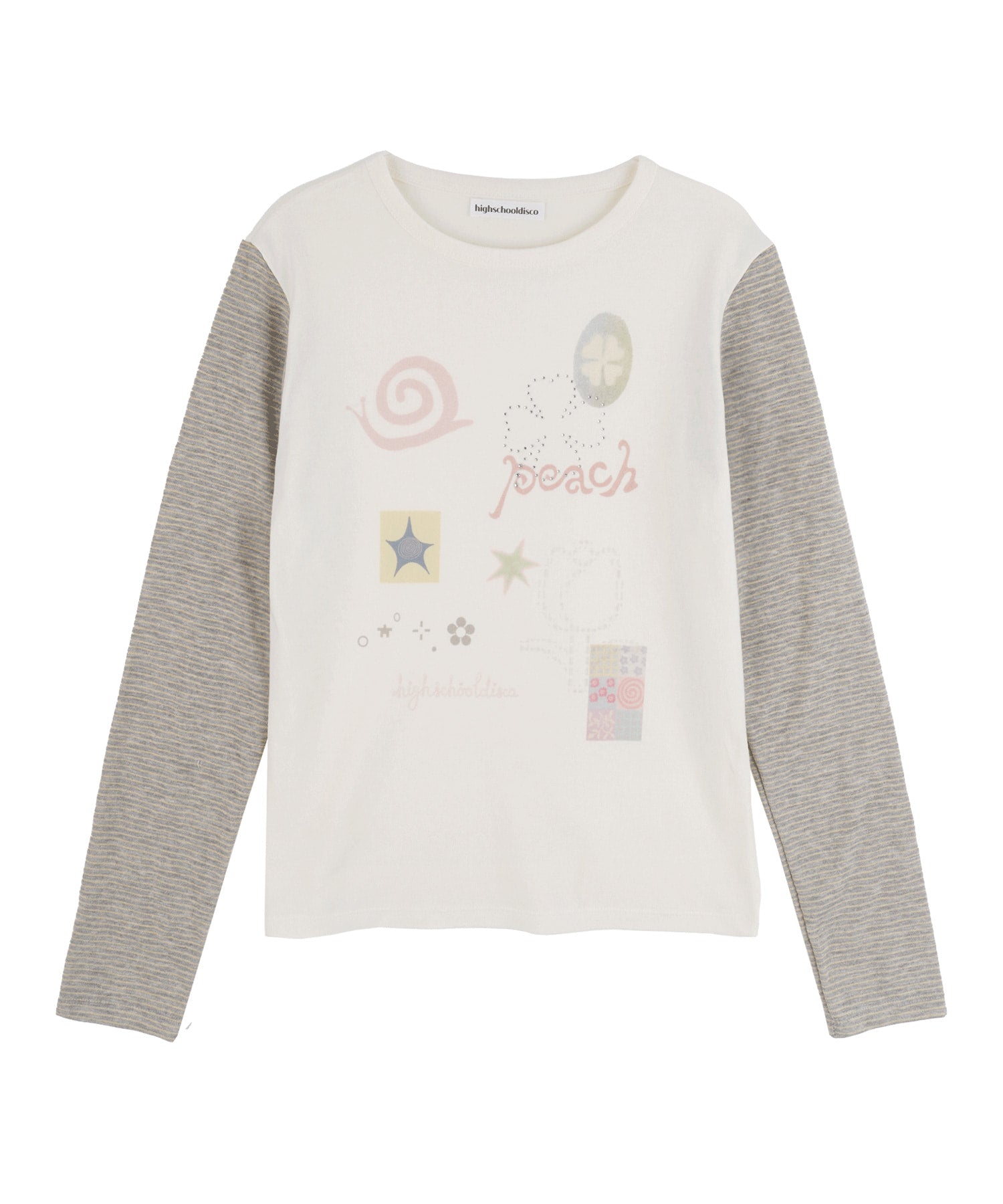 high-school-disco-ss-26-snail-clover-long-sleeve-ivory-ivory-s