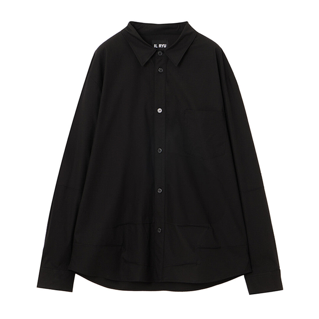 [IL RYU] Wrinkles dart shirts (Black)