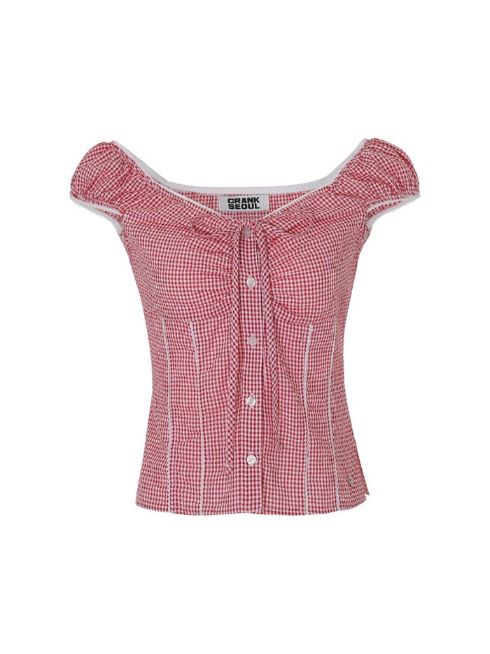 crank-ss-25-check-lace-shirring-blouse_red