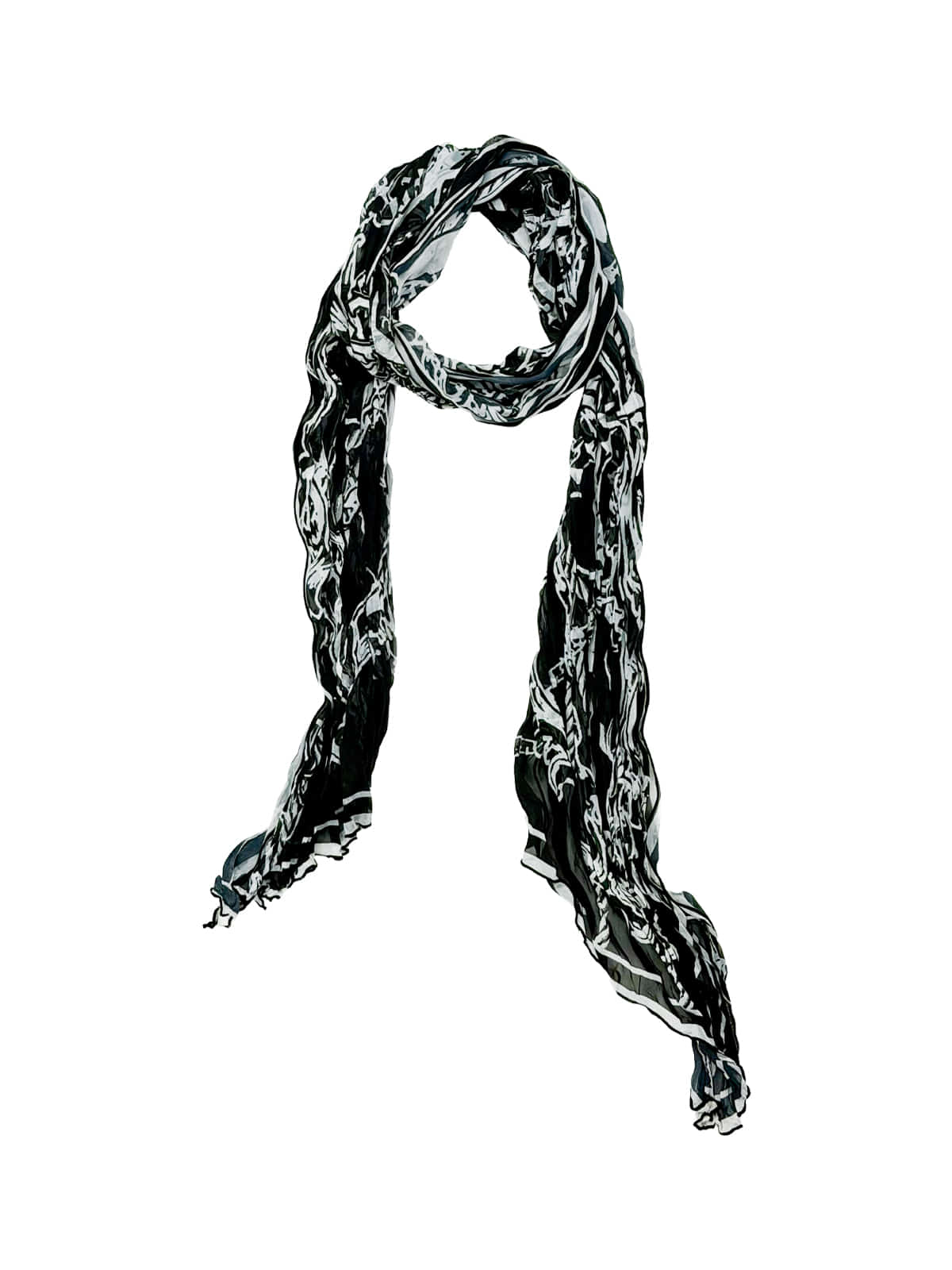 lecyto-fw-26-relic-pleated-long-scarf-black-black-s