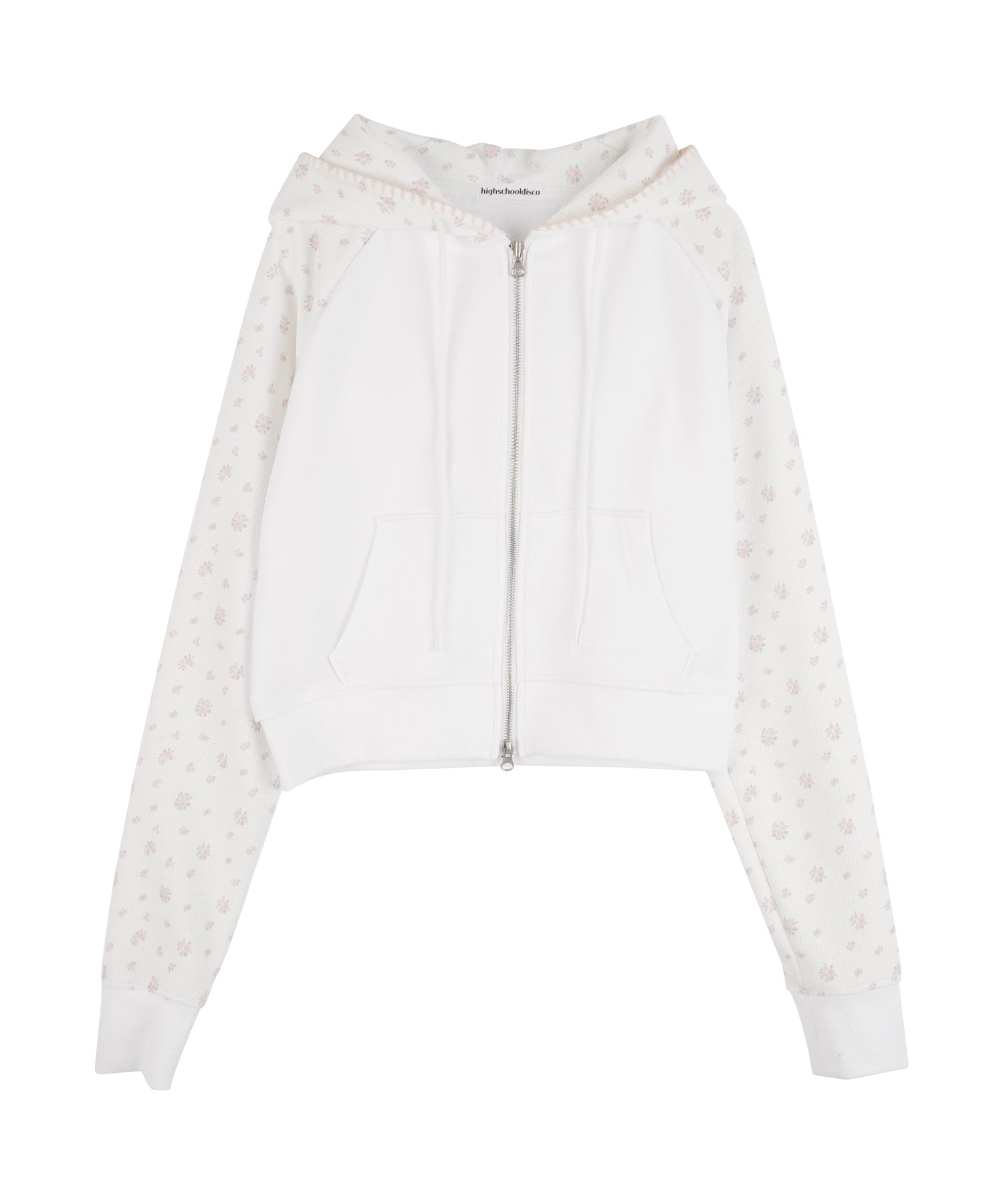 high-school-disco-ss-26-flower-raglan-hood-zip-up-white-white-s