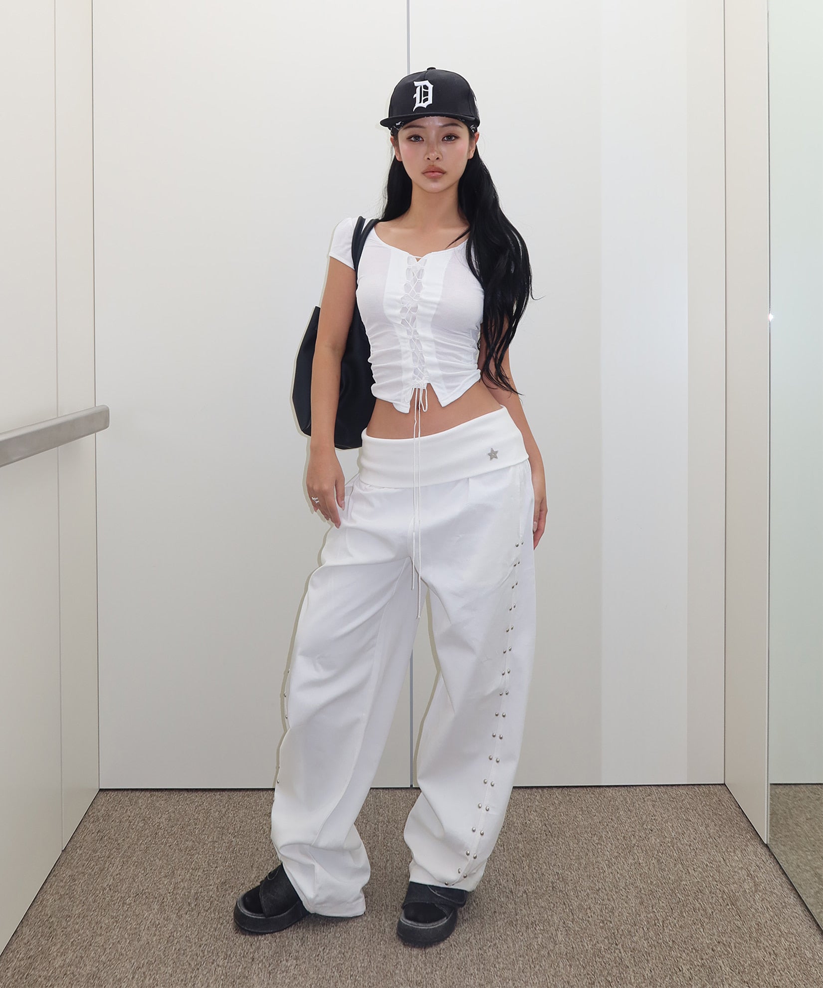 steup-exe-ss-26-folded-waist-stud-pants-white-white-s