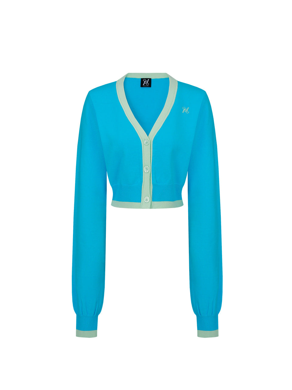 amardew-ss-26-logo-crop-knit-cardigan-blue-neon-green-blue-neon-green-s