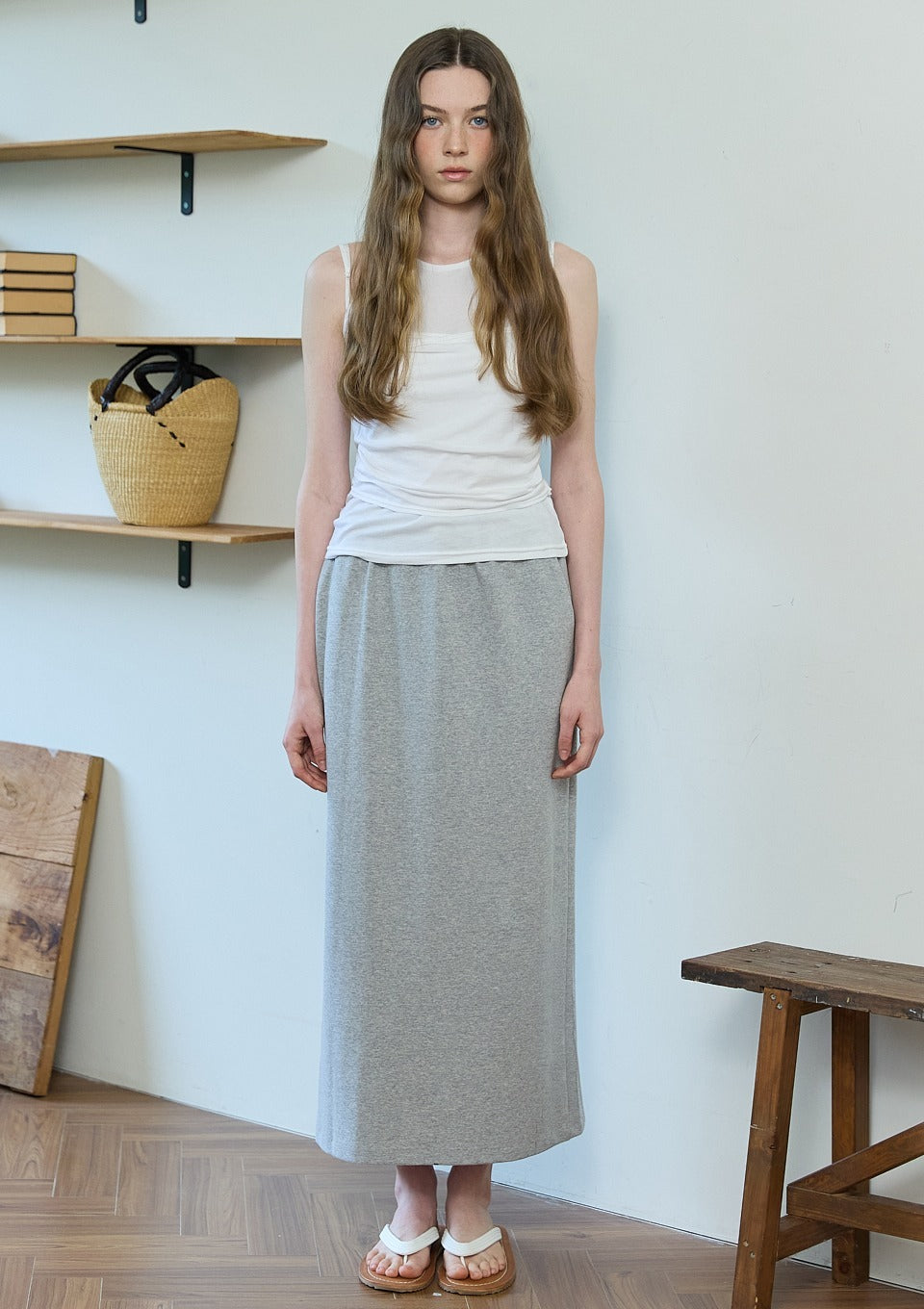 opendoorstudio-fw-26-stretchy-straight-long-skirt-gray-gray-s