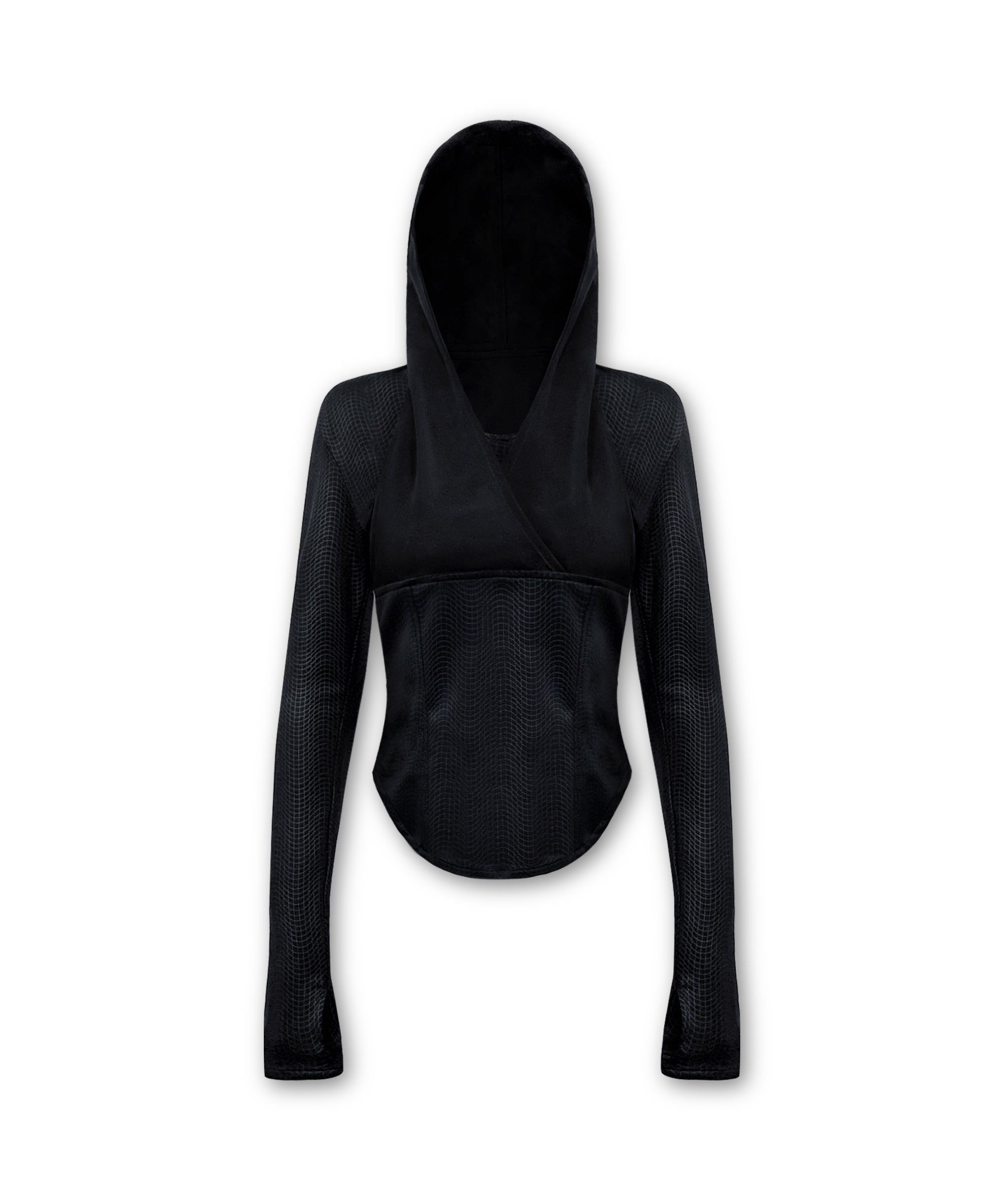 0104-ss-25-s/no.3-layered-wrap-jersey-hoodie