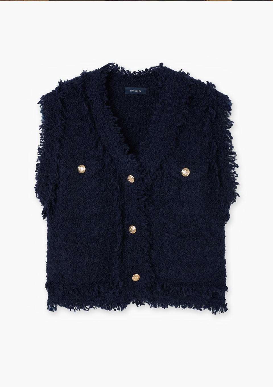 opendoorstudio-fw-26-frayed-boucle-vest-navy-navy-s