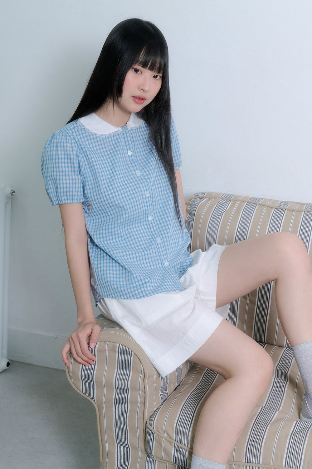 kicobe-ss-25-dear-check-blouse_blue