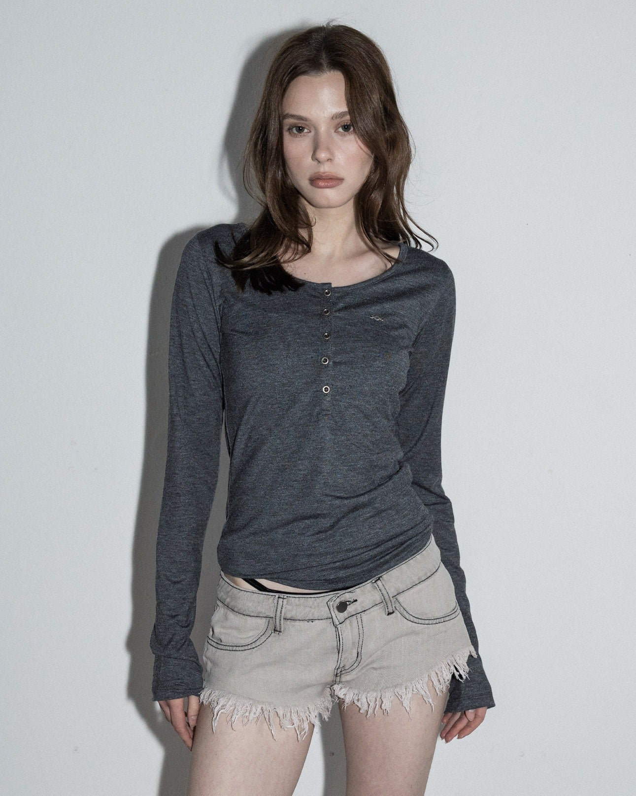 magoren-seoul-ss-26-metal-triclipse-henley-neck-long-sleeve-melange-charcoal-charcoal-s