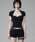 etre-au-sommet-ss-26-shirring-eyelet-bolero-top-black-black-s
