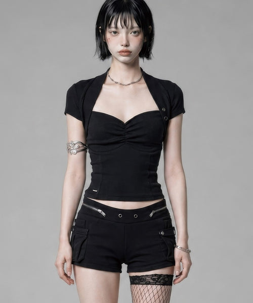 etre-au-sommet-ss-26-shirring-eyelet-bolero-top-black-black-s
