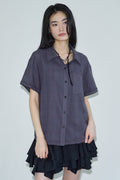 sis-a-ss-25-layerd-cut-out-check-half-shirt-/-purple