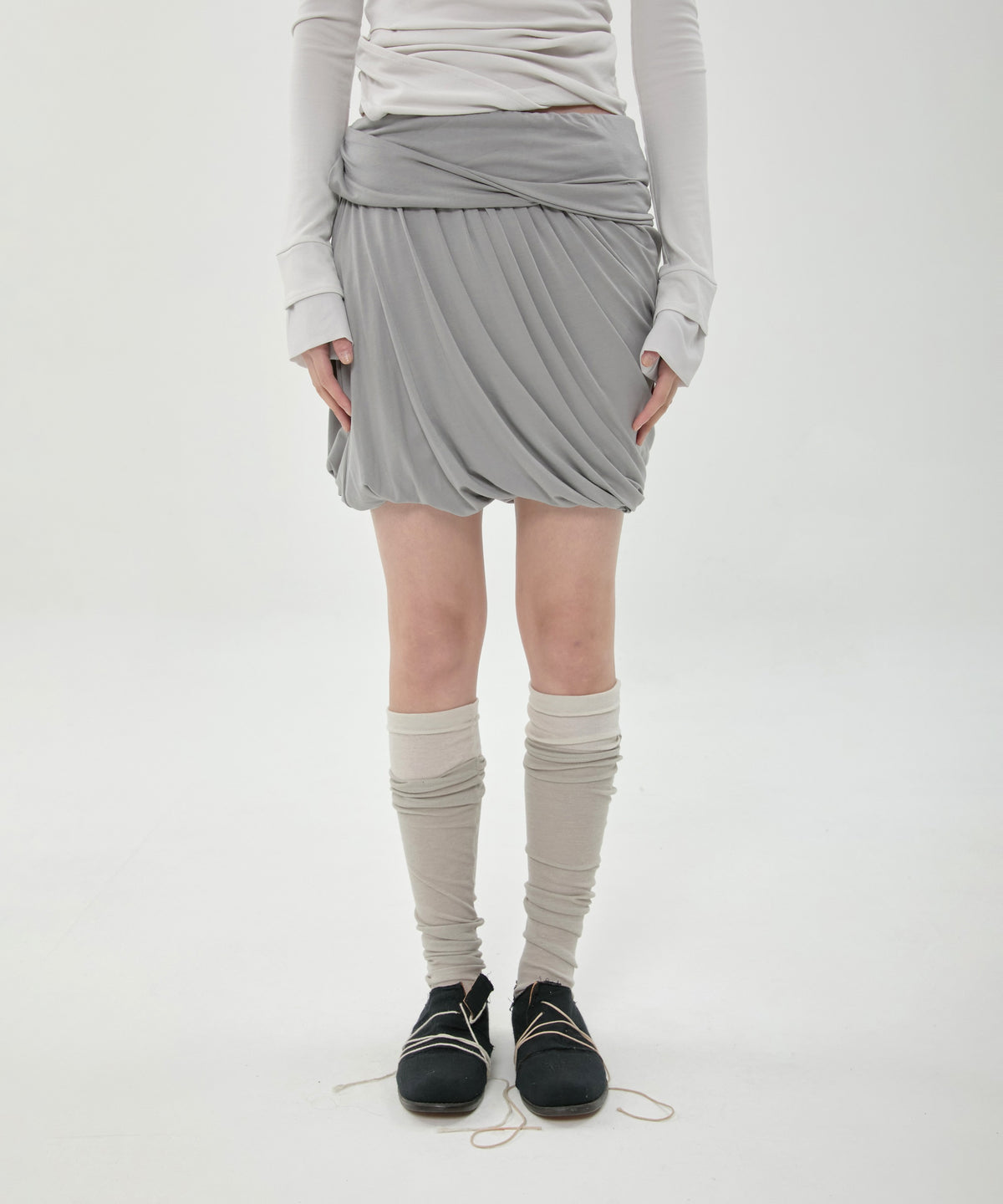 flareup-fw-26-layered-drape-midi-skirt-fl-276-gray-grey-s