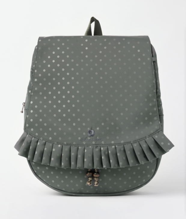 [SUMUMBONUM] Dot  pleats  backpack large_Warm gray