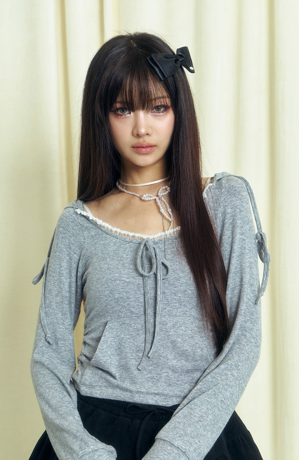 popsiz-fw-25-lace-trim-hoodie-gray-gray-s