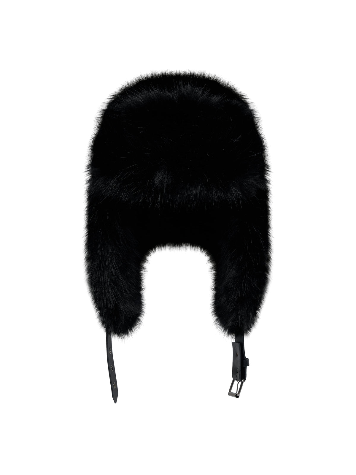 lecyto-fw-26-fluffy-fur-trapper-hat-black-black-s