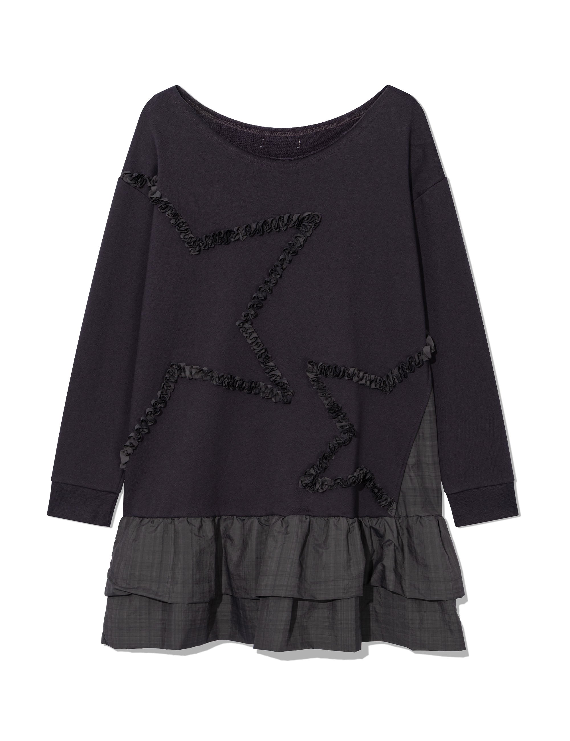 ugly-shadow-ss-26-checkered-off-shoulder-sweatshirt-dress-charcoal-charcoal-s