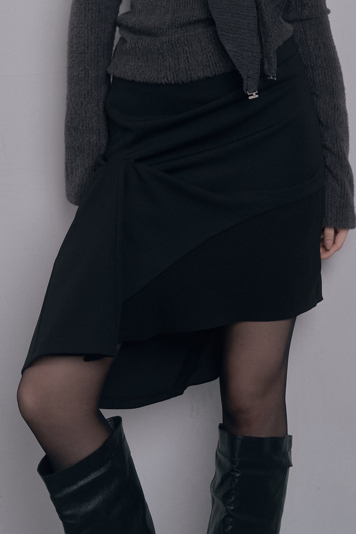 damio-fw-26-draped-gathered-midi-skirt-black-black-s