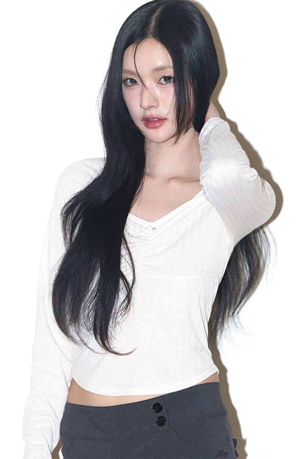 illigo-ss-26-rose-shirring-long-sleeve-cream-cream-s