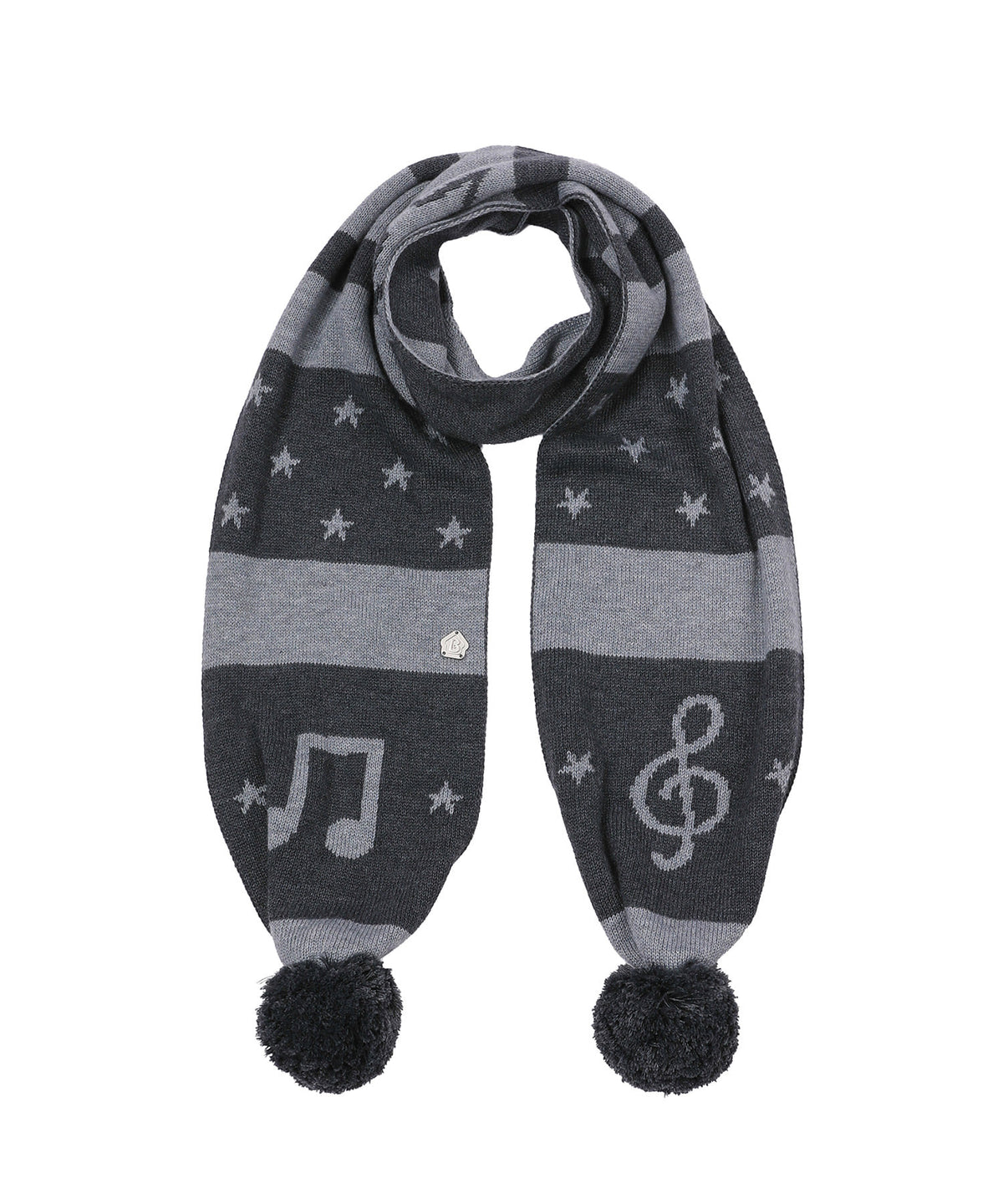 bauf-fw-26-star-melody-pom-pom-scarf-charcoal-charcoal-s