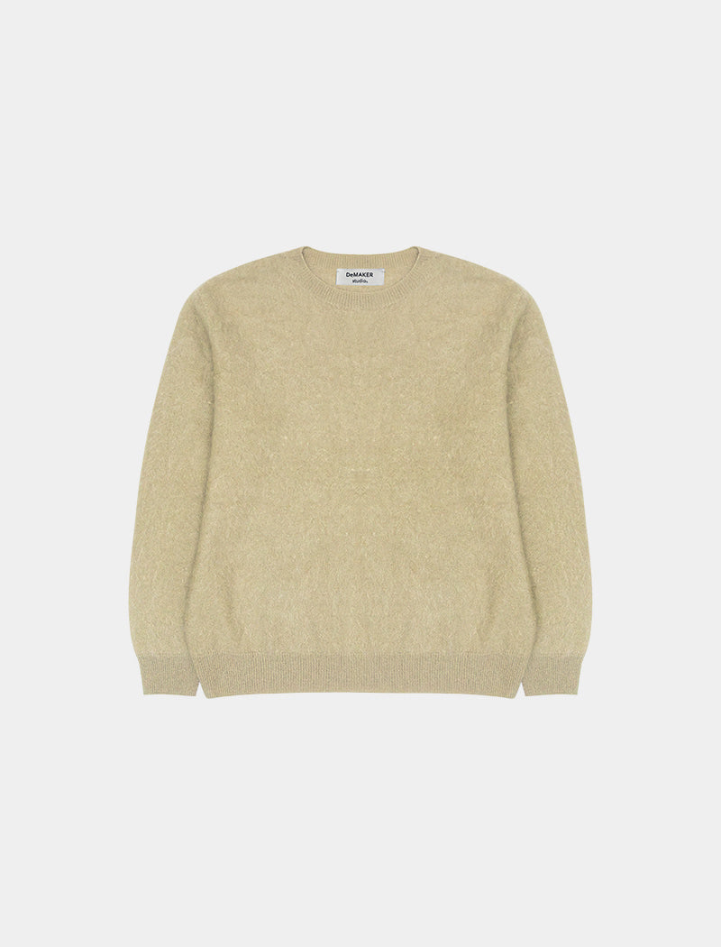 demaker-fw-25-mousse-cashmere-hairy-knit-avocado-avocado-s