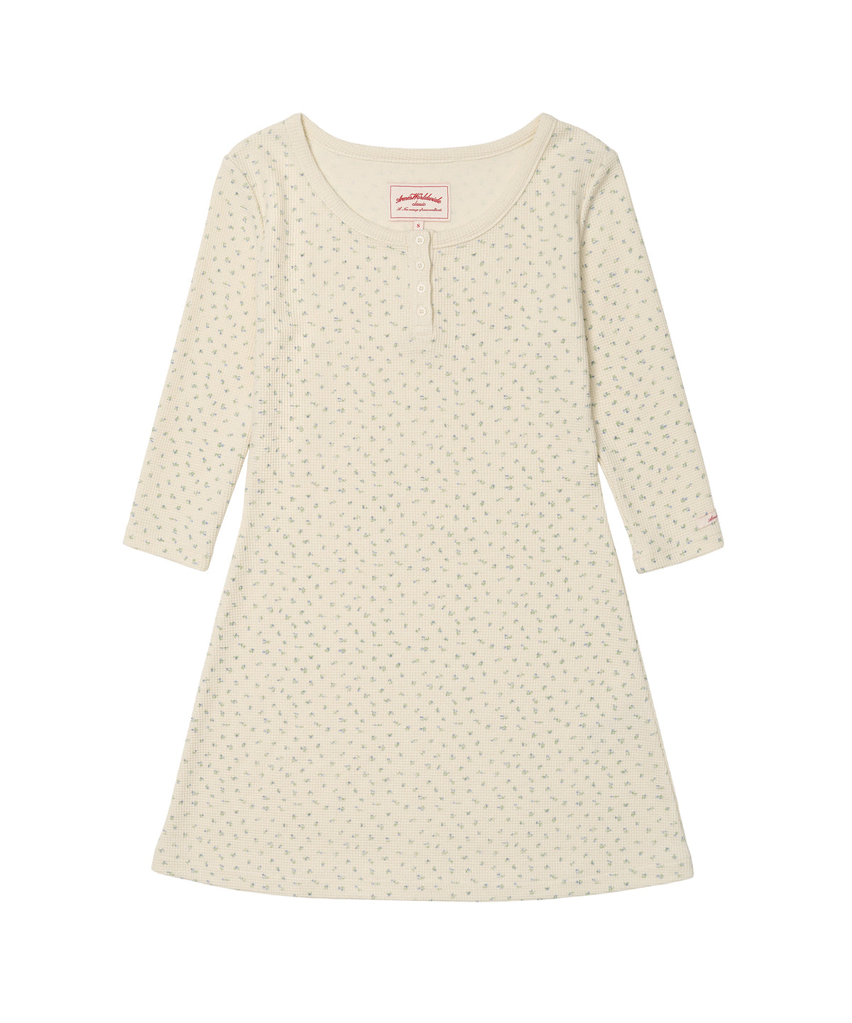 ames-worldwide-fw-26-classic-waffle-henley-neck-dress-cream-s