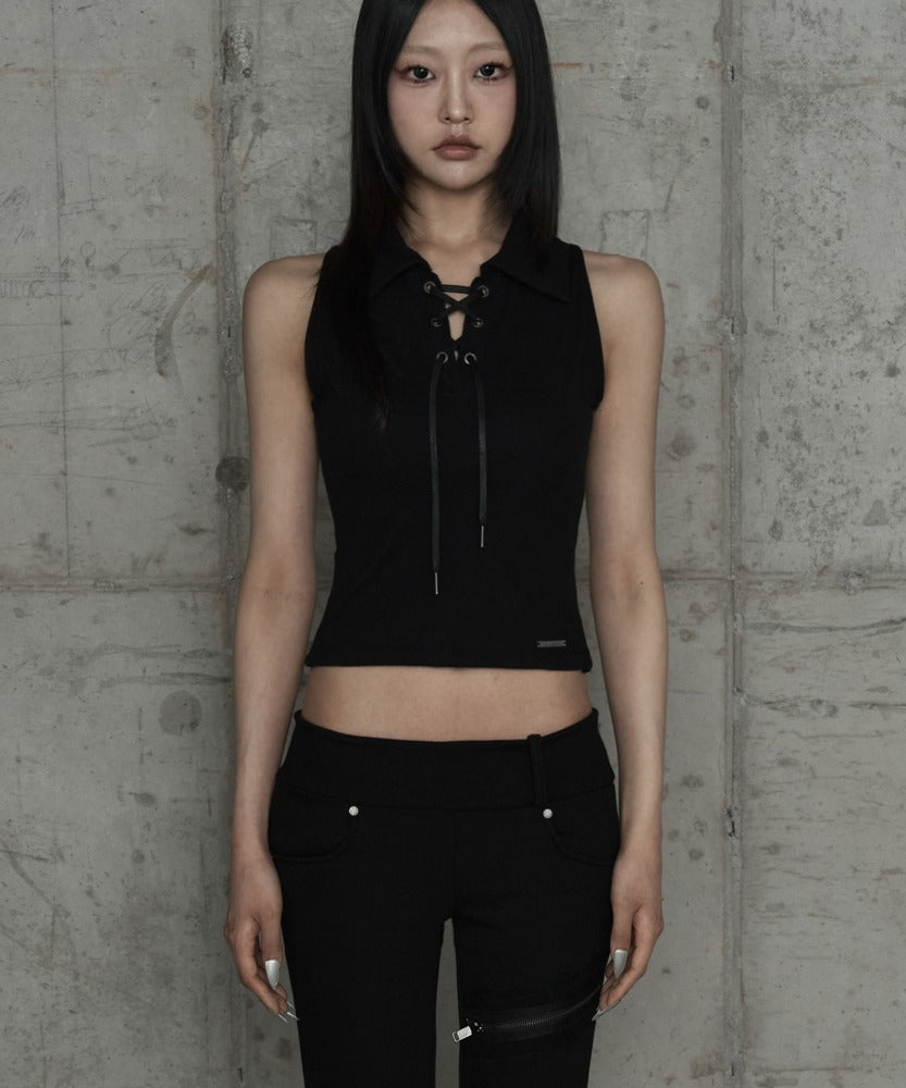etre-au-sommet-ss-26-halter-back-circle-corset-collar-sleeve-black-black-s