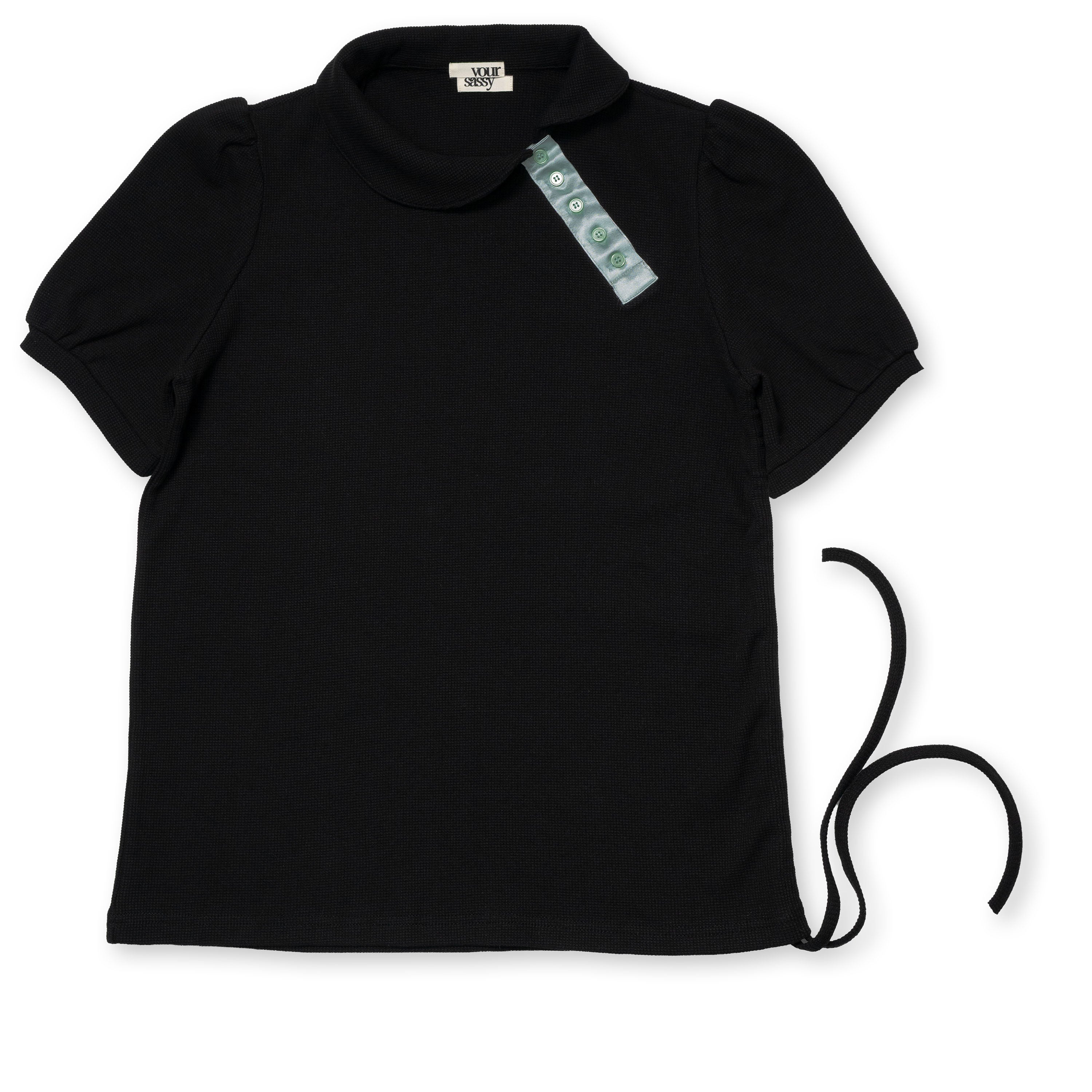 your-sassy-fw-26-smooth-puff-polo-black-black-s